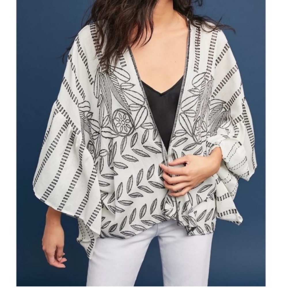 AKEMI + Kin Anthropologie Annabelle Ruffle Kimono | One Size